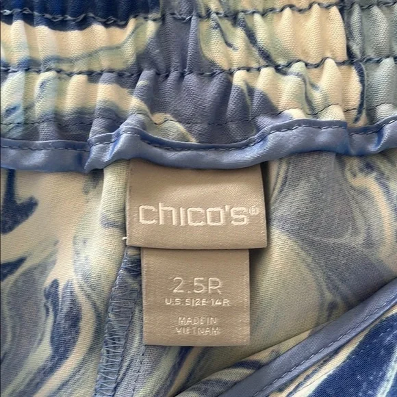 Chico's Blue and white Swirl Pants - Picture 2 of 5